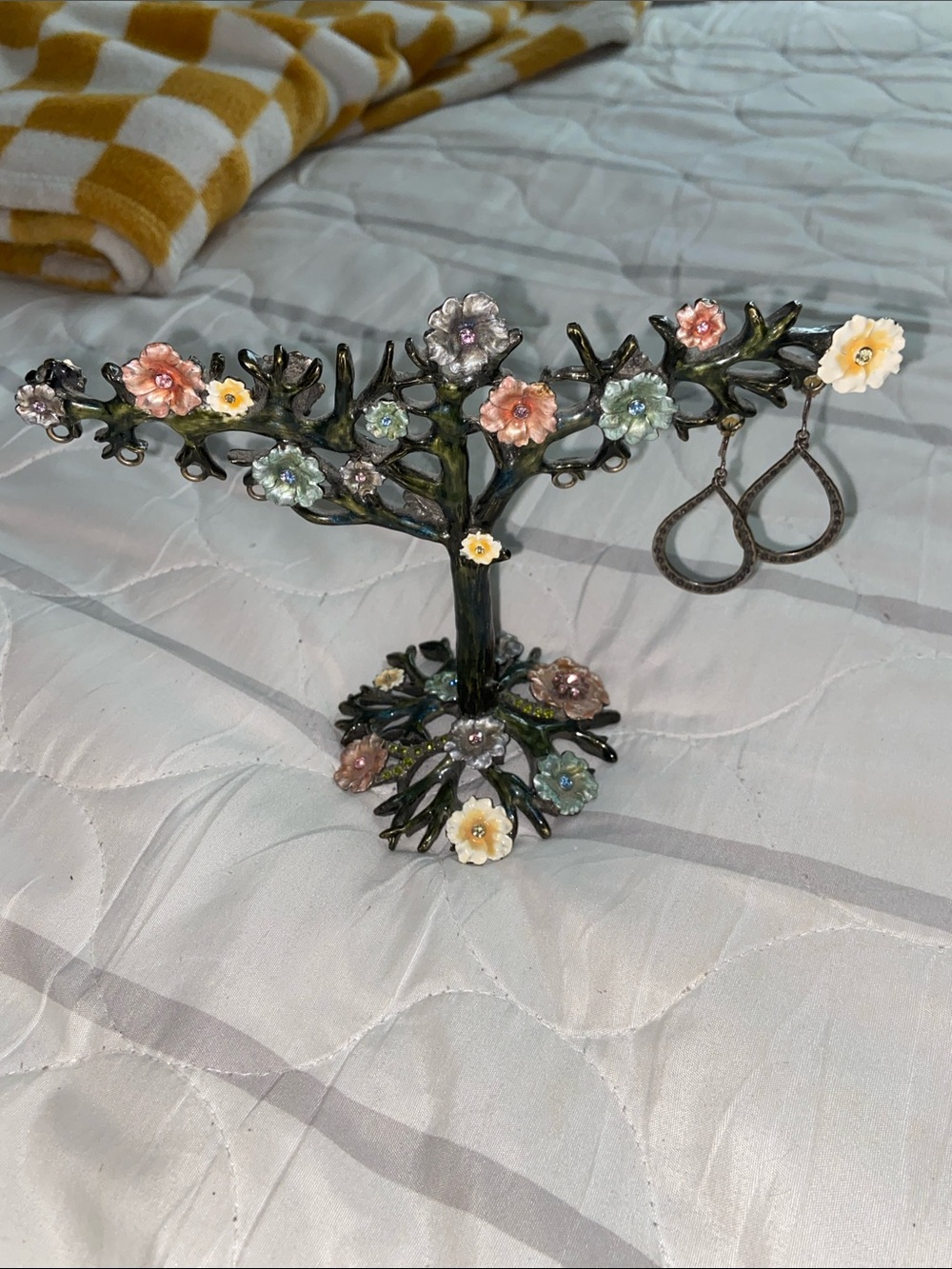 ENAMEL FLORAL JEWELRY TREE Flowers Earrings, etc.